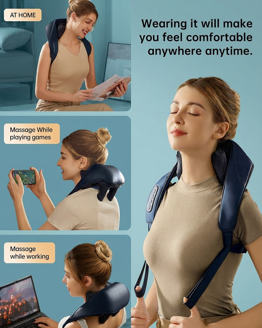 PulseNova Cordless Shiatsu Neck And Back Massager