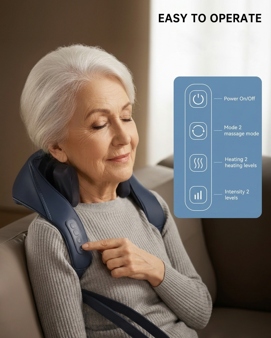 PulseNova Cordless Shiatsu Neck And Back Massager