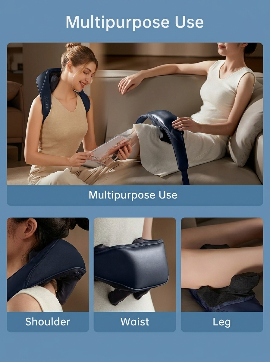 PulseNova Cordless Shiatsu Neck And Back Massager