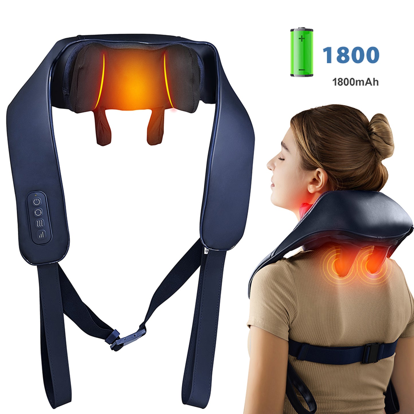 PulseNova Cordless Shiatsu Neck And Back Massager