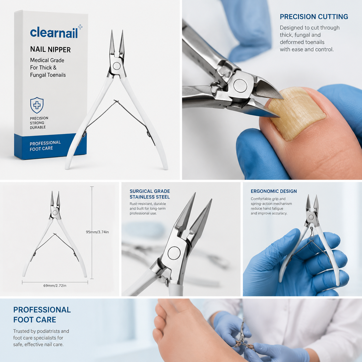 Clearnail Clippers for Thick and Fungal Toenails